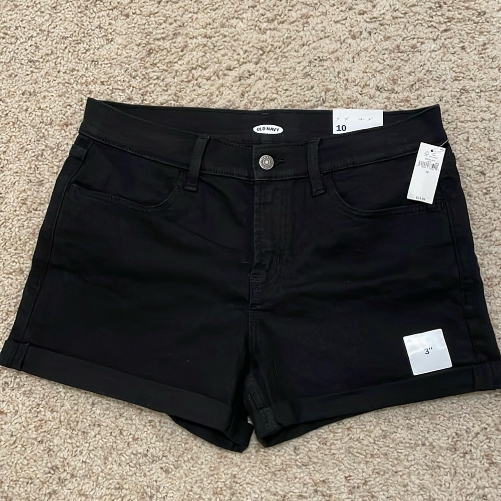 Old Navy Black denim shorts: Size 10